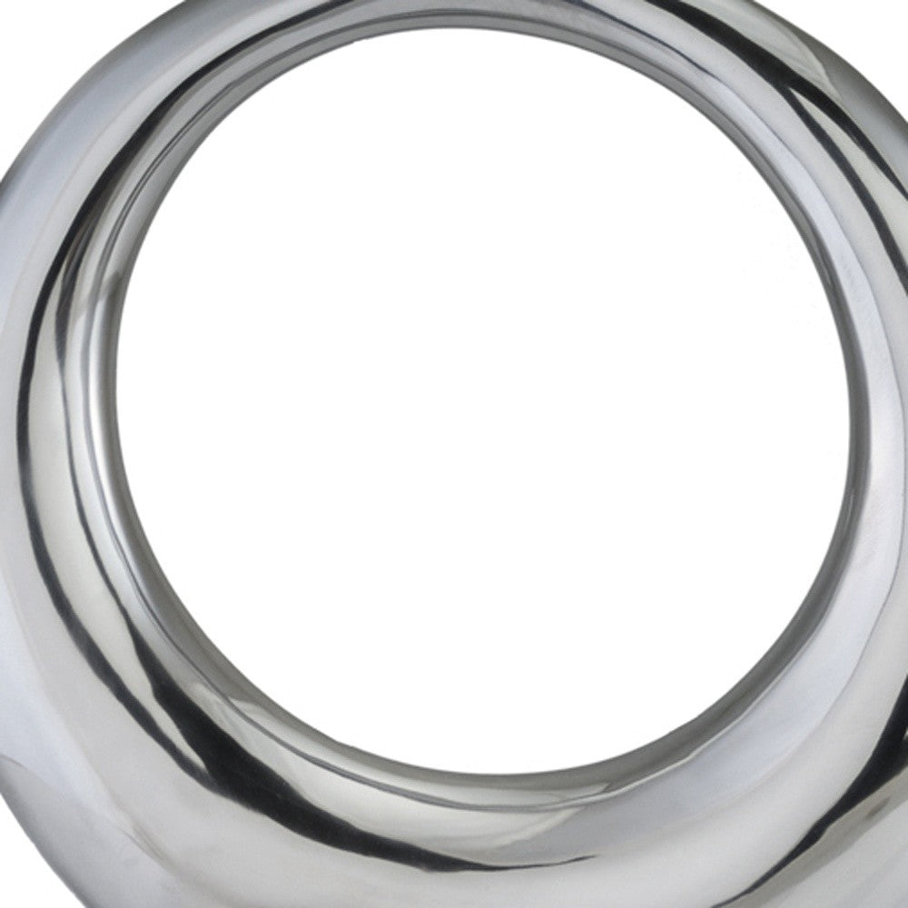 3inches X 16inches X 17inches Silver Aluminum Ring Small Hoop Vase