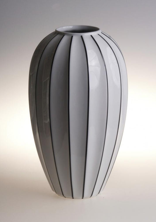 Retro Style Round Stripe Porcelain Flower Vase l