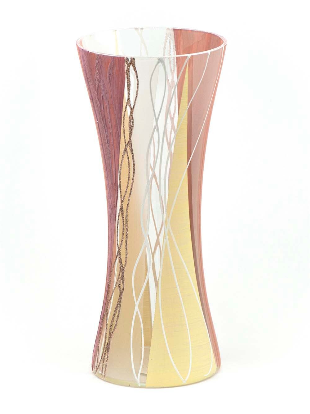 Handpainted Art Glass Vase | Interior Design Home Room Decor | Table